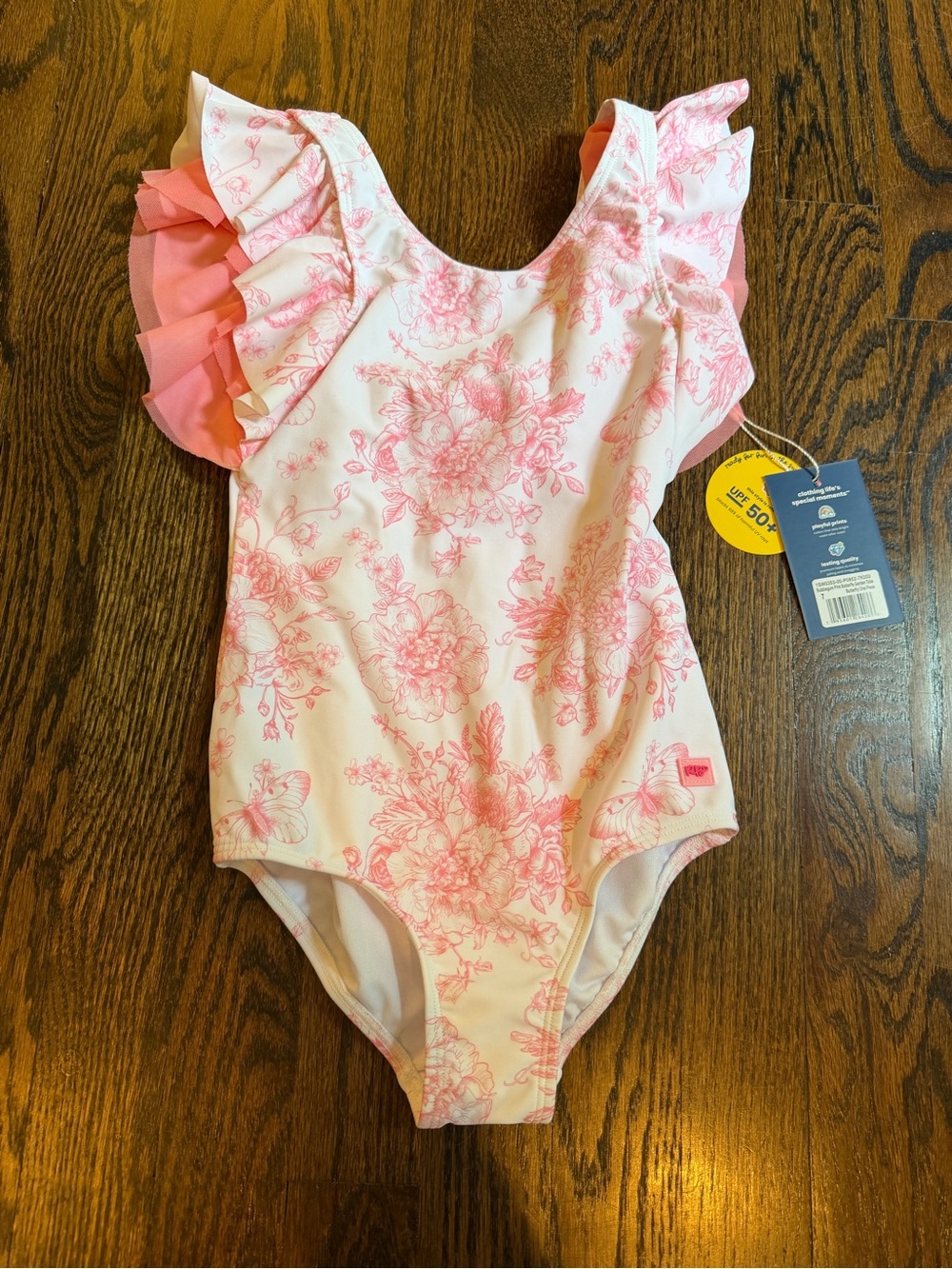 Ruffle Butts Pink Floral Ruffle One-Piece Swimsuit